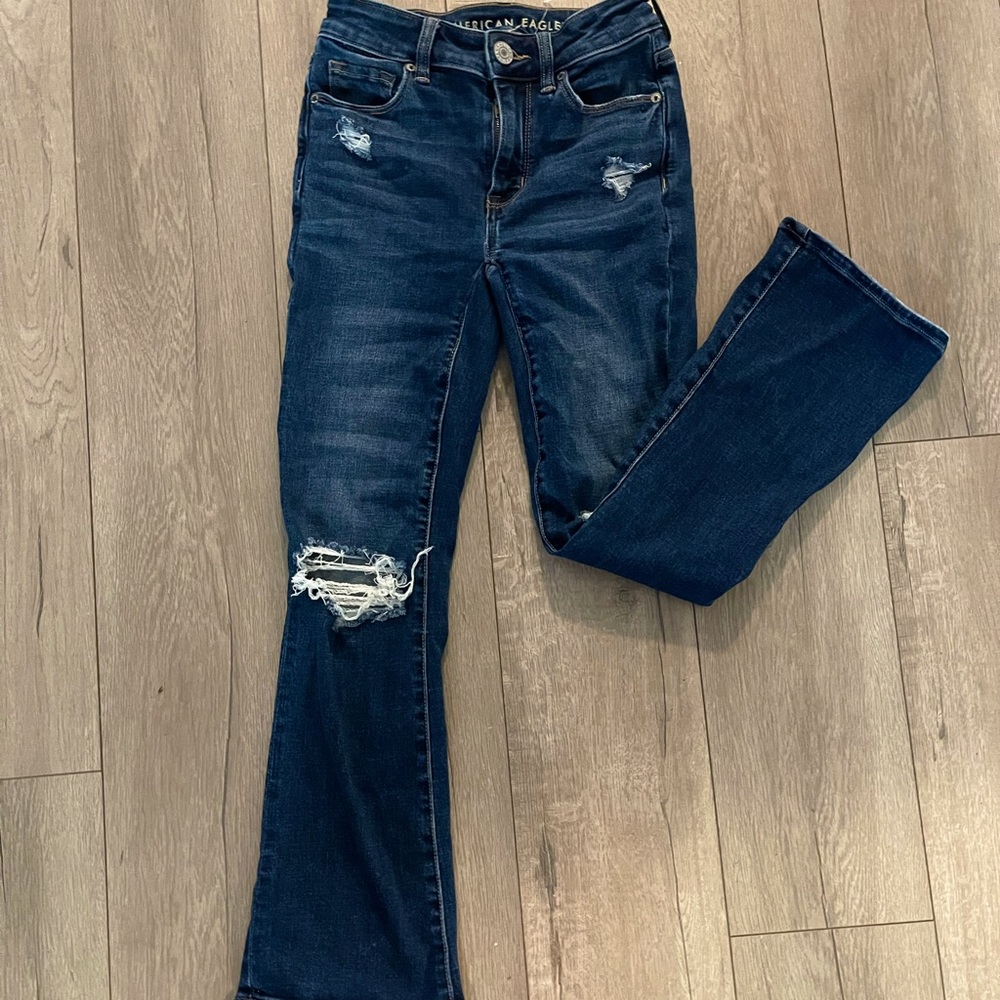 AE Ripped High-Waisted Skinny Kick Crop Jeans